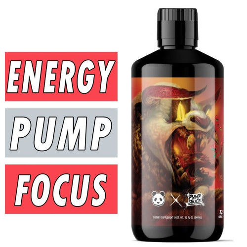 Panda Pump Sauce Liquid Pre Workout in Strawberry Cherry Mango Candy