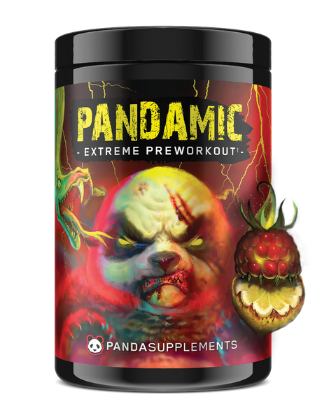 Pandamic Extreme Preworkout supplement in Raspberry Lemonade Flavor 