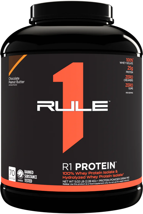 Rule 1 R1 Protein,  - 25g Whey Isolate & Hydrolysate + 6g BCAAs