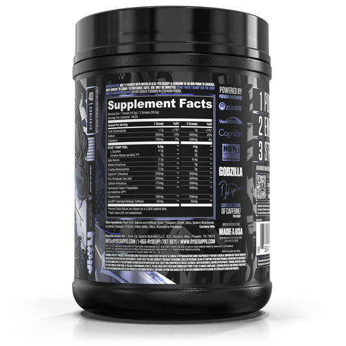 Godzilla Pre‑Workout – 400 mg Caffeine, 11 g Citrulline & Focus Blend