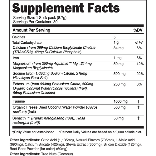 Transparent Labs Hydrate – Sugar-Free Electrolyte Powder with Coconut Water, Taurine & SenActiv for Optimal Hydration & Recovery