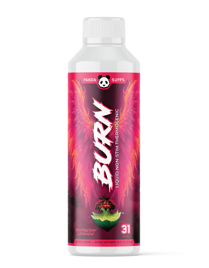 Panda Supplements BURN liquid non-stim thermogenic supplement with L-carnitine in Raspberry Limeade flavor