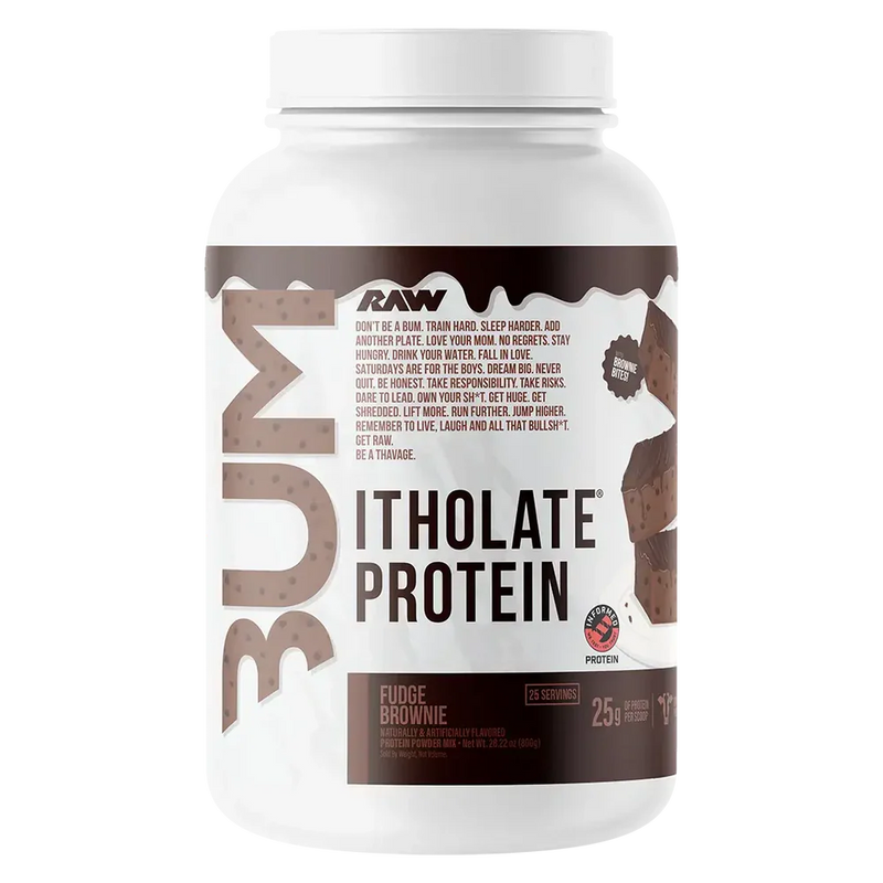 Raw BUM Itholate Protein 100% Whey Protein Isolate in Fudge Brownie Flavor