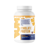A container of RAW Bum Itholate Grass Fed Whey Isolate Protein powder with the flavor Toath-ted Graham Crackers.