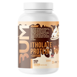 Raw Bum Itholate Grass-fed Whey Protein Isolate + Caffeine Mocha Latte flavor container on a white background