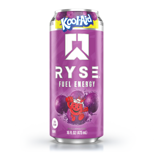 Kool-Aid Ryse Fuel Energy drink Grape Kool-aid Flavor can on a white background