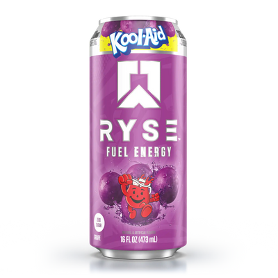 Kool-Aid Ryse Fuel Energy drink Grape Kool-aid Flavor can on a white background