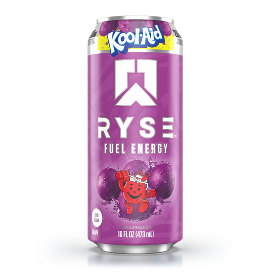 Kool-Aid Ryse Fuel Energy drink Grape Kool-aid Flavor can on a white background