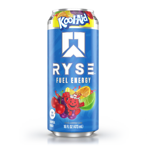 Kool-Aid Ryse Fuel Energy drink can on a white background