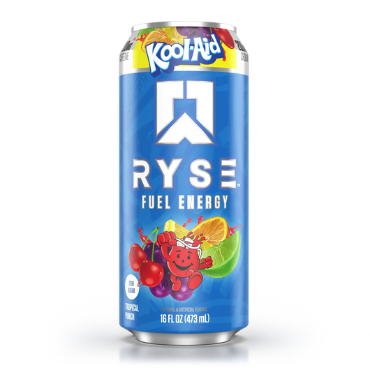 Kool-Aid Ryse Fuel Energy drink can on a white background