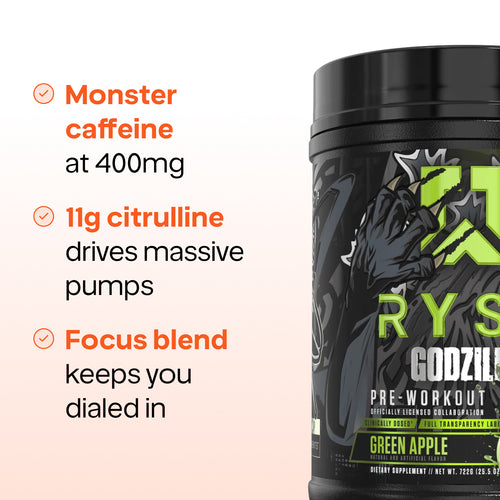 Godzilla Pre‑Workout – 400 mg Caffeine, 11 g Citrulline & Focus Blend