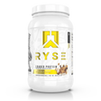 A container of RYSE Loaded Whey Protein Powder in Cinnamon Toast Flavor 