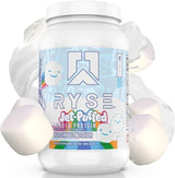 A container of RYSE Loaded Whey Protein Powder with Jet-Puffed_marshmallow Flavor