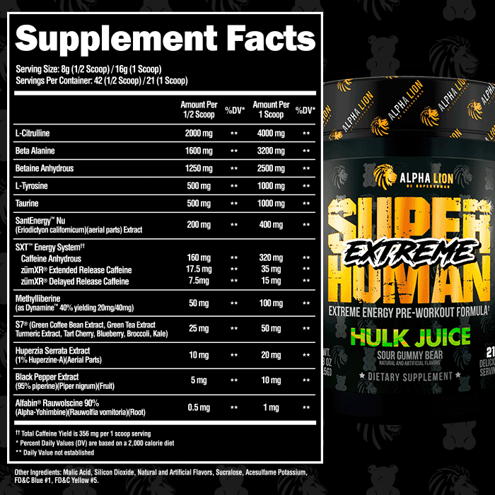 Super Human Extreme Pre workout by ALPHA LION