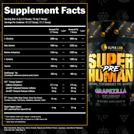 SuperHuman Pre - Pre Workout Supplement