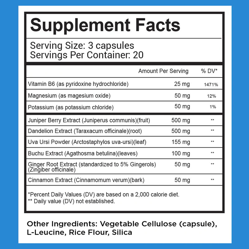 selfevolve water loss supplement nutrition label
