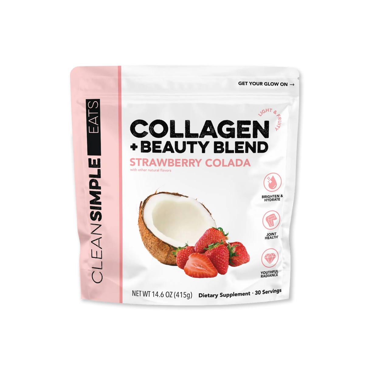 Clean Simple Collagen + Beauty Blend Strawberry Colada 