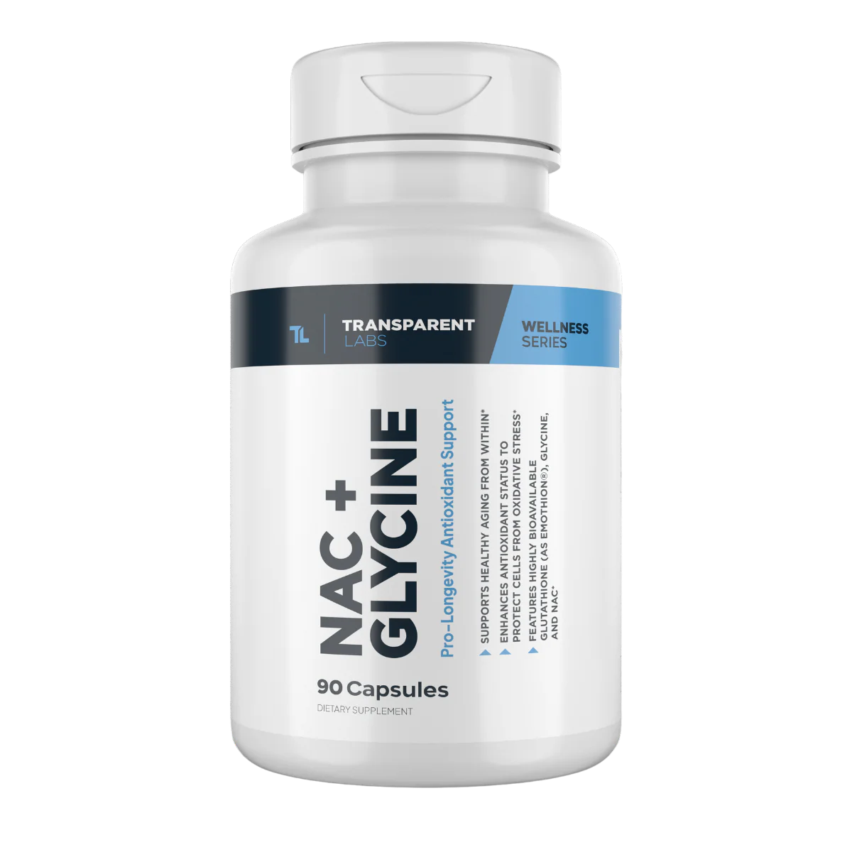 NAC + Glycine - Glynac Supplement Pro-Longevity Antioxidant Support by Transparent Labs