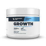 Transparent Labs Growth phosphatidic acid powder jar – 1,500 mg Mediator® PA per serving, unflavored muscle building solution in white & blue strength-series tub