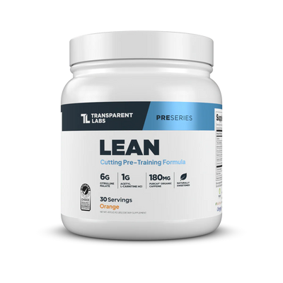 Transparent Labs Lean Pre-Workout – Clean Clinically Dosed Cutting Support with Natural Caffeine