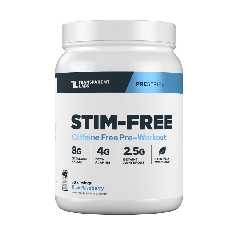 Transparent Labs Stim-Free Pre-Workout | Caffeine-Free, 8g Citrulline