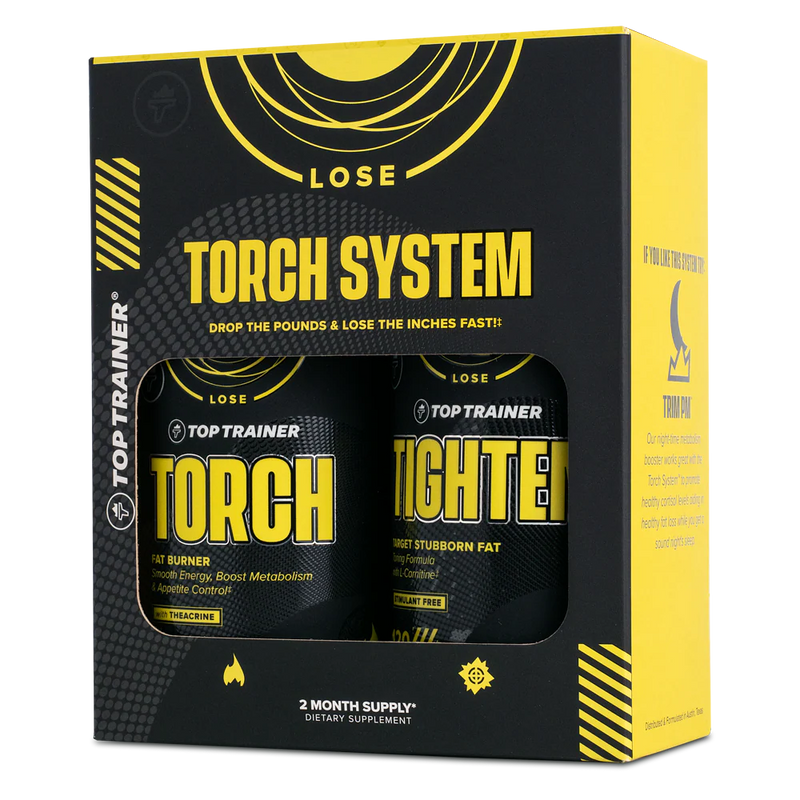 Top Trainer Torch System packaging with two supplement bottles inside
