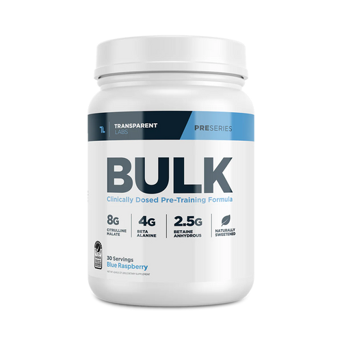 Transparent Labs Bulk clinically dosed pre workout powder Blue Raspberry