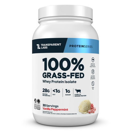 Transparent Labs 100% Grass-Fed Whey Protein Isolate Vanilla Peppermint