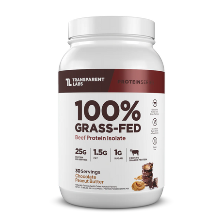 Transparent Labs 100% Grass-Fed Beef Protein Isolate 30 servings Chocolate Peanut Butter