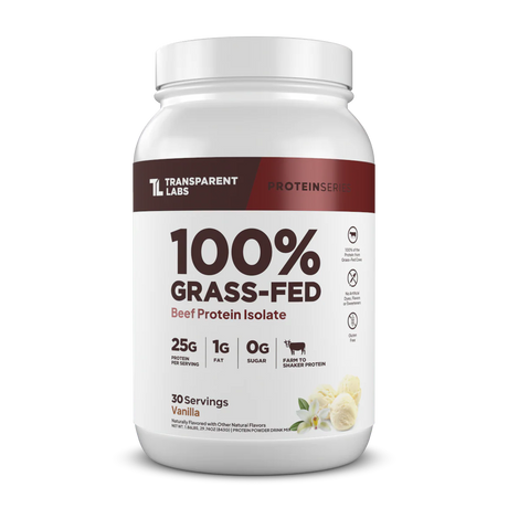 Transparent Labs 100% Grass-Fed Beef Protein Isolate 30 servings Vanilla