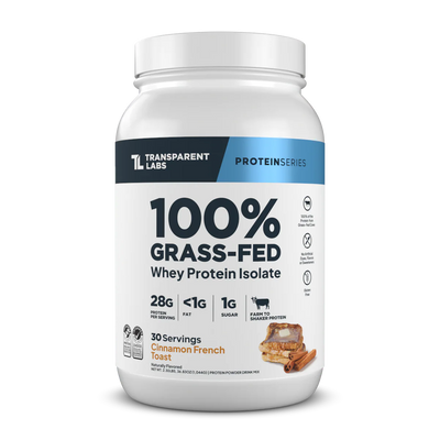 Transparent Labs 100% Grass-Fed Whey Protein Isolate 30 servings Cinnamon French Toast