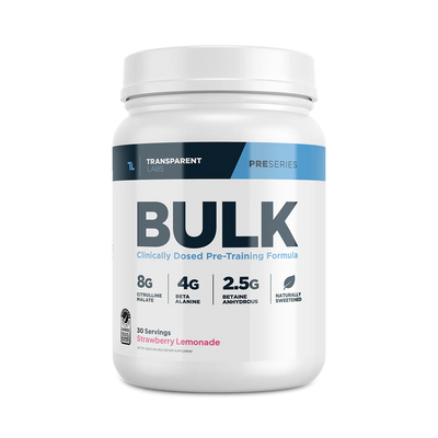 Transparent Labs Bulk Pre-Workout powder 30 servings Strawberry Lemonade