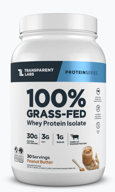 Transparent Labs Grass Fed Whey Protein Isolate Peanut Butter 