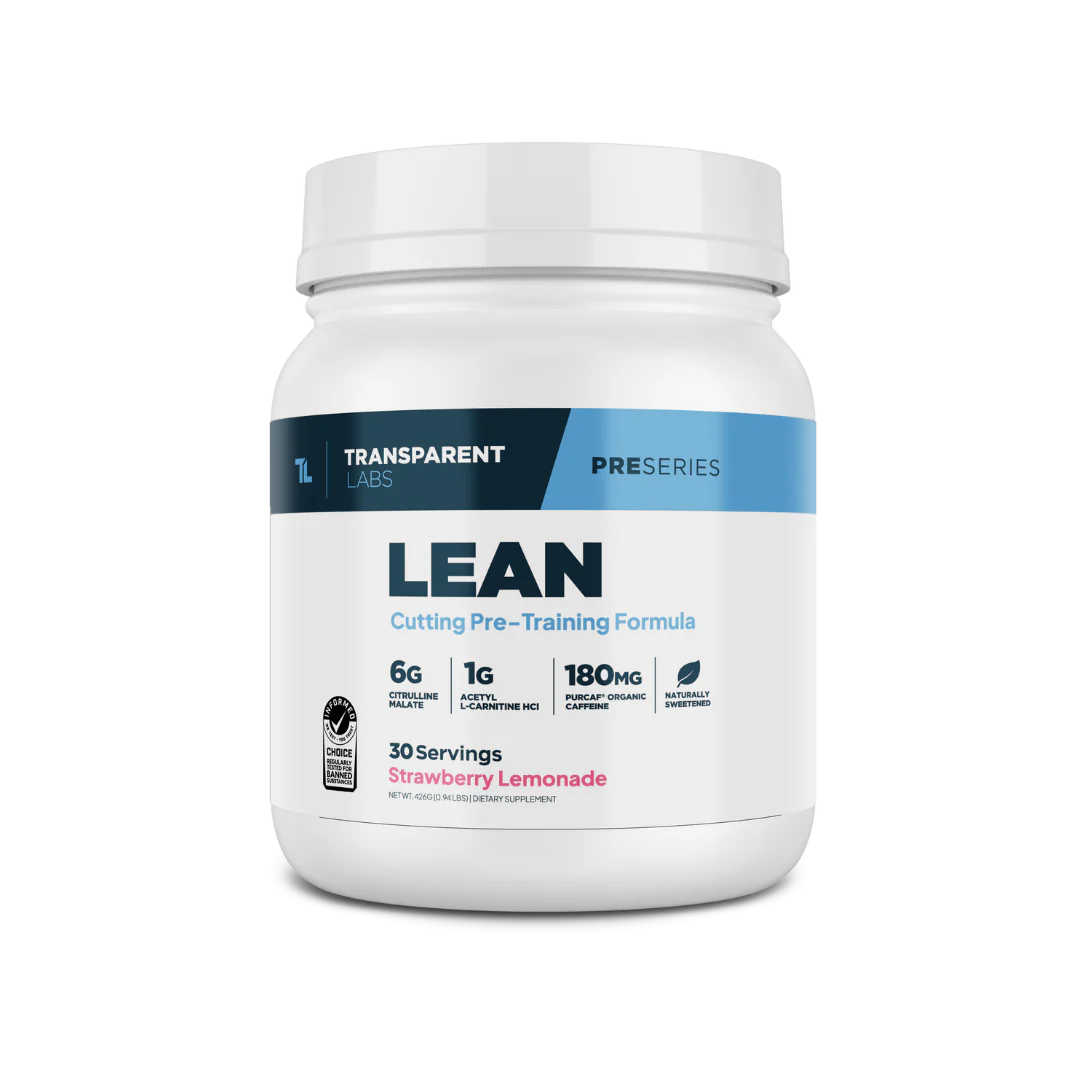 Transparent Labs All Natural Clean Lean Cutting Pre-workout Supplement Srawberry