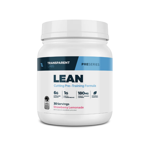 Transparent Labs All Natural Clean Lean Cutting Pre-workout Supplement Srawberry