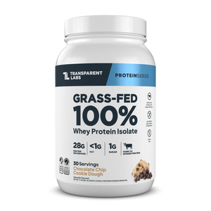 Transparent Labs grass-fed 100% whey protein isolate Chocolate Chip Cookie Dough