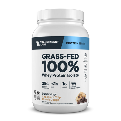 Transparent Labs grass-fed 100% whey protein isolate Chocolate Chip Cookie Dough