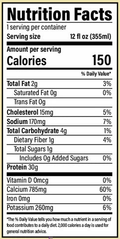 RAW Ready-to-Drink Protein Shake, RTD Protein Drinks with Grass-Fed Whey Protein Isolate for Post-Workout - Zero-Sugar & Gluten-Free Meal Replacement Drink & Breakfast Shake, 12 Fl Oz