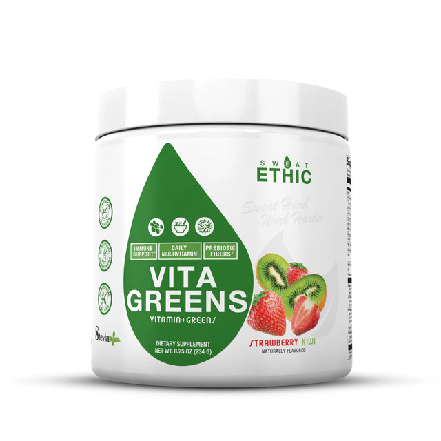 Sweet Ethic  Vita Greens Superfood Powder supplement in Strawberry Kiwi Flavor