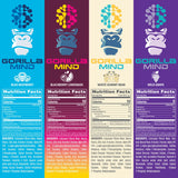 Gorilla Mind Energy Drink – Sugar-Free Nootropic Energy, 200mg Caffeine (12-Pack)