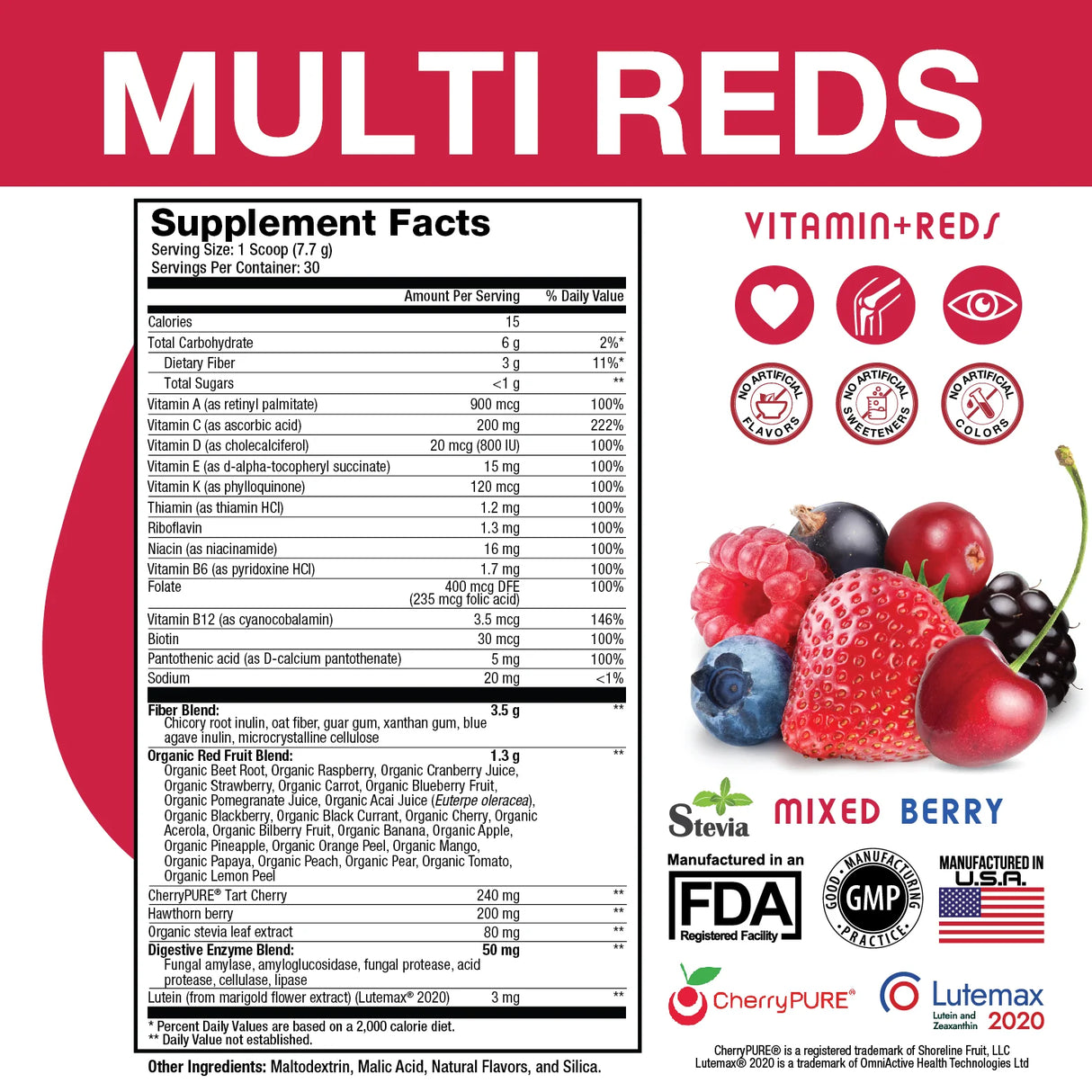 MULTI REDS - MultiVitamin Reds Powder by Sweat Ethic