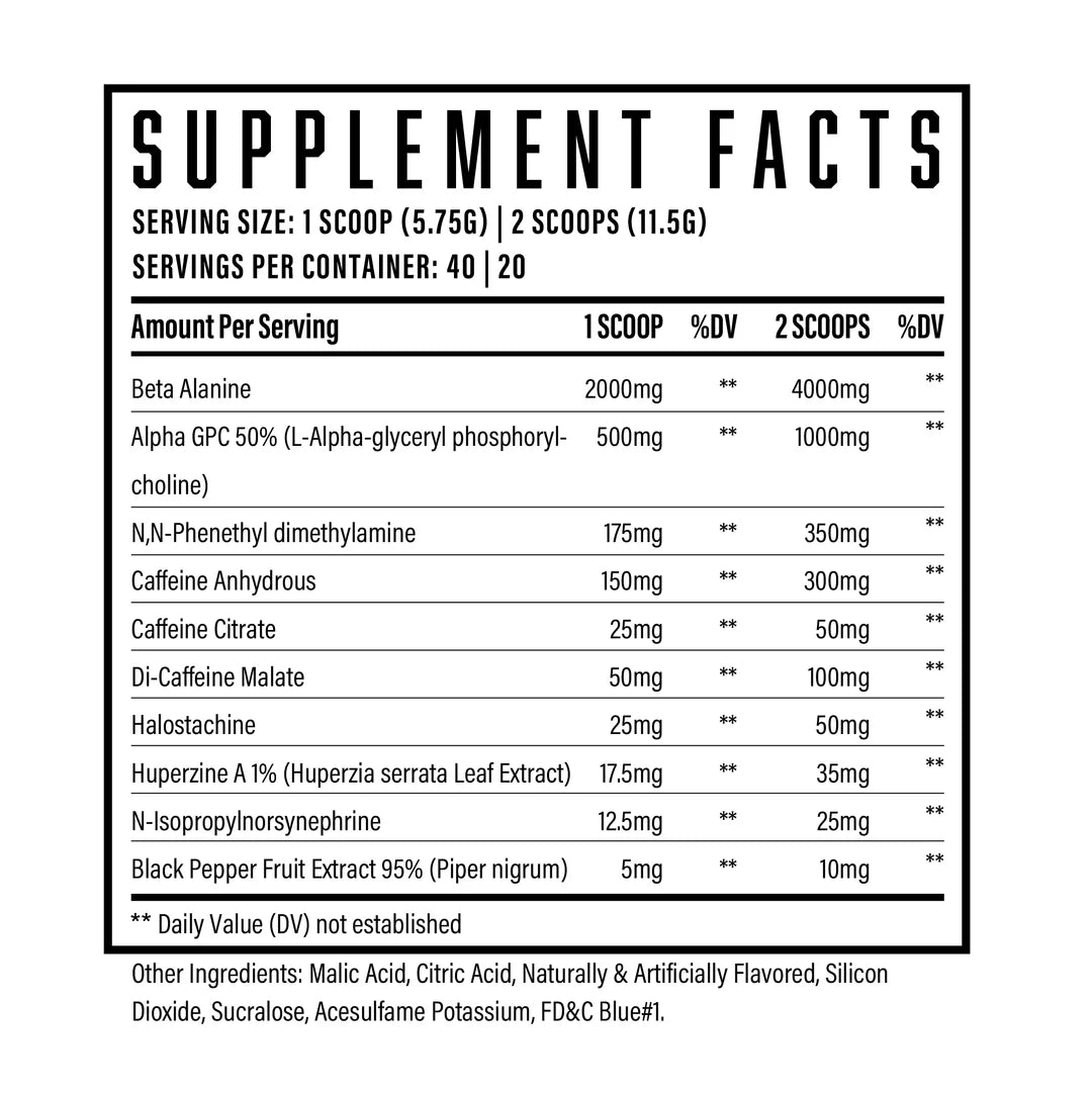 Huge Supplements Wrecked Enraged 40srv - potent high-stimulant pre-workout