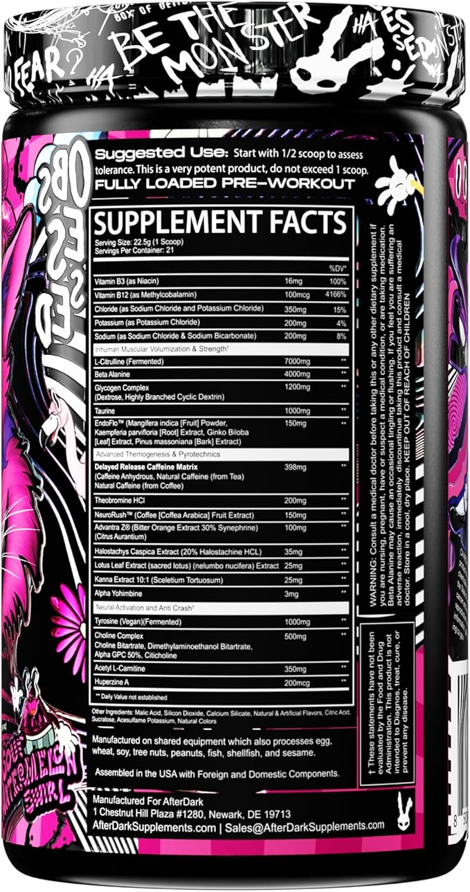 Inhuman Void by Afterdark Supplements | High-Stim Pre-Workout Powder