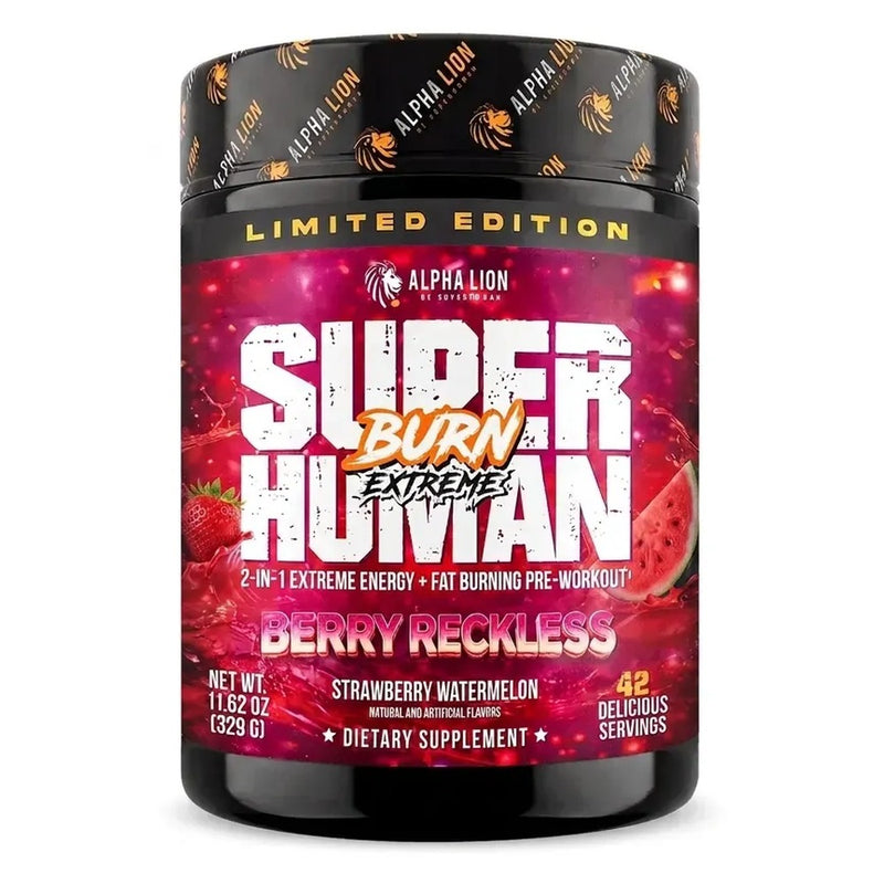 Alpha Lion SuperHuman Burn Extreme Pre-Workout, Limited Edition, 42 Servings Berry Reckless