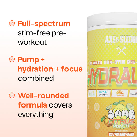 Axe & Sledge Supplements Hydraulic Stimulant-Free Pre-Workout Powder