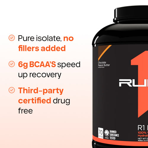 Rule 1 R1 Protein,  - 25g Whey Isolate & Hydrolysate + 6g BCAAs