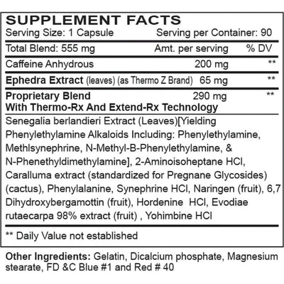 Innovative Labs Black Mamba HyperRush, 90 Capsules Supplement Facts label