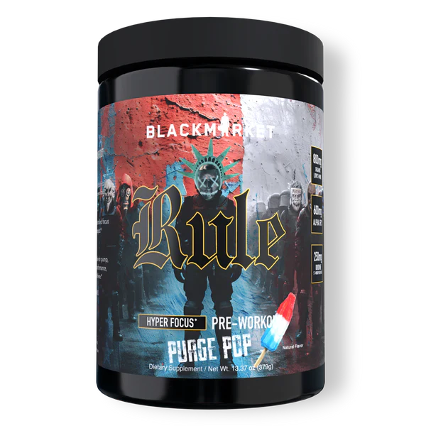 BlackMarket Rule Hyper Focus Pre Workout Powder Purge Pop Flavor