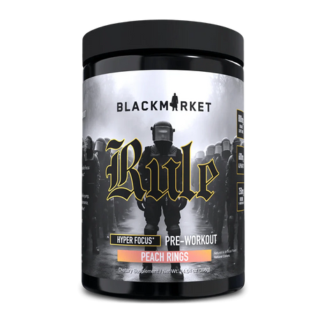 BlackMarket Rule Hyper Focus Pre-workout Peach Rings Flavor