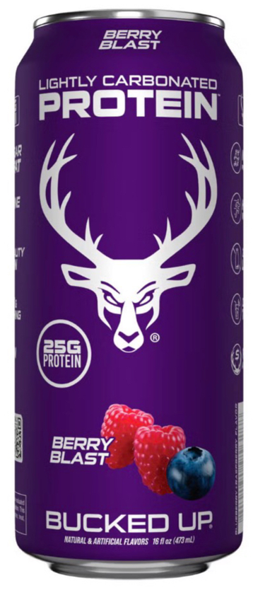 Bucked Up Protein Drink with 0 sugar and lactose free in Berry Blast Flavor